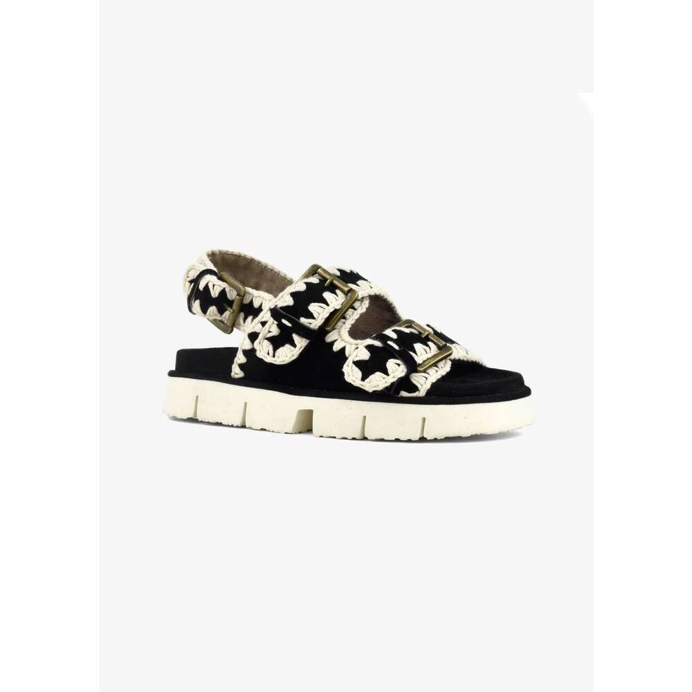 NEW MOU women's bio buckle sandals in black